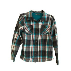 Prana Plaid Button Down Shirt - Black, Blue, White